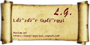Lázár Györgyi névjegykártya